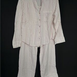 Victoria's Secret Pink and White Striped Sleep Set